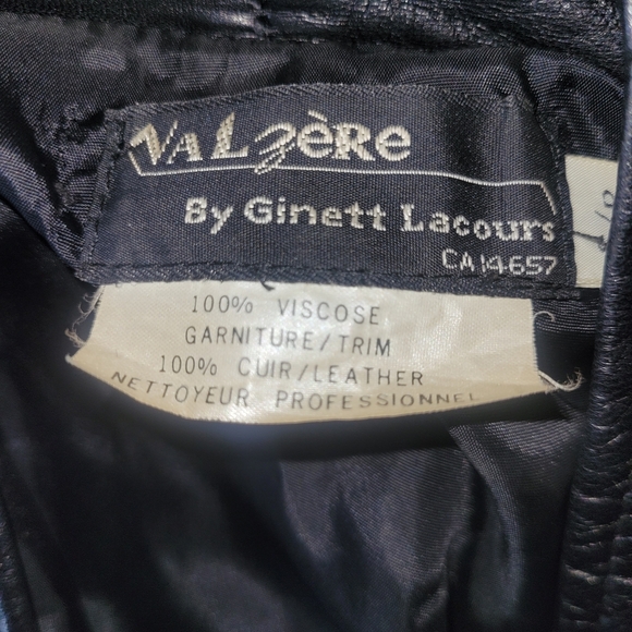 Vintage 80's Valzere Black Leather and Faux Shearling Jacket S - Picture 8 of 8